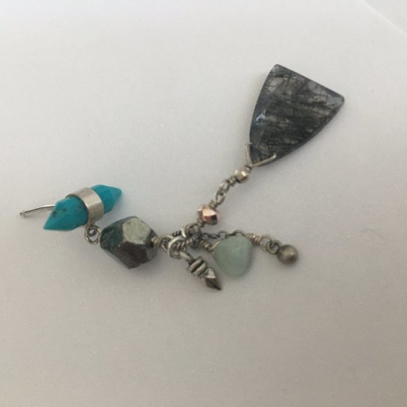 Chan Luu sliced quartz tourquoise earrings - Picture 12 of 12